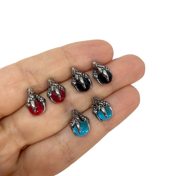Dragon claw earrings dragon claw studs dragon claw jewelry stainless steel earrings gothic jewelry orb jewelry mystical jewelry