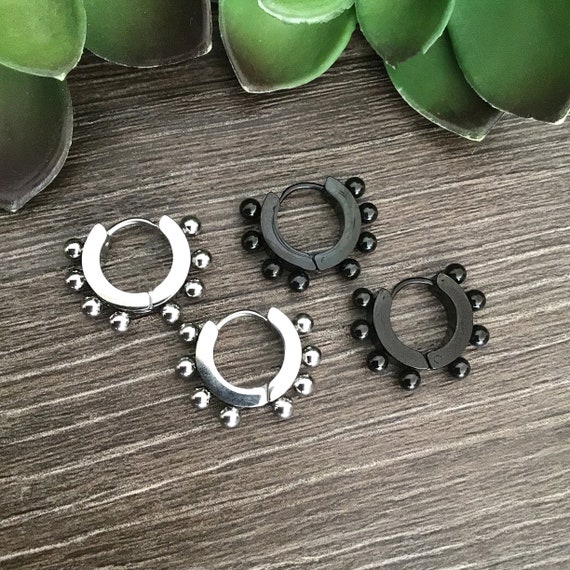 Mens hoop earrings with cheap balls
