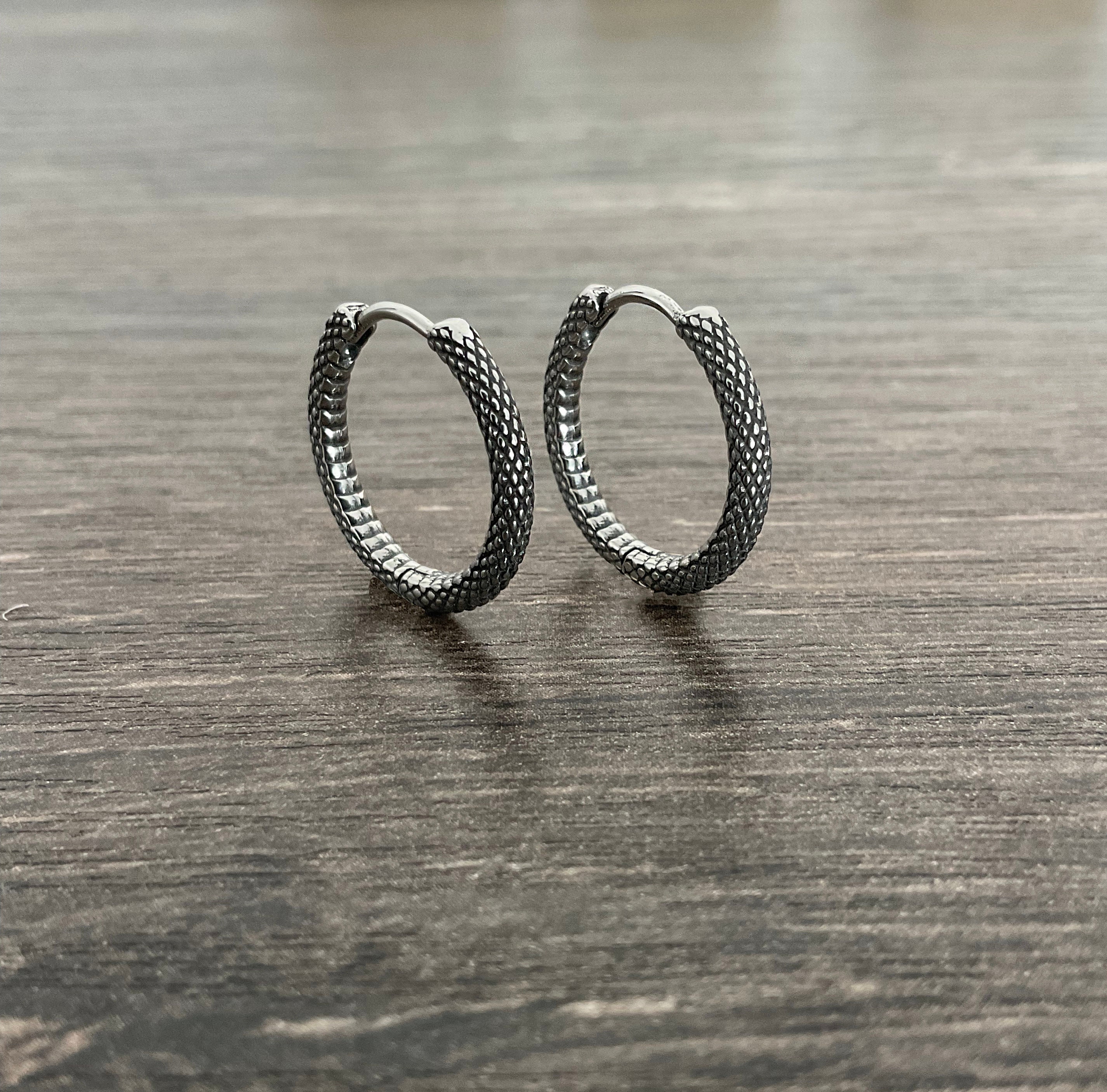 Snake Hoop Earrings Hoop Earrings Snakes Hoops Gothic Etsy