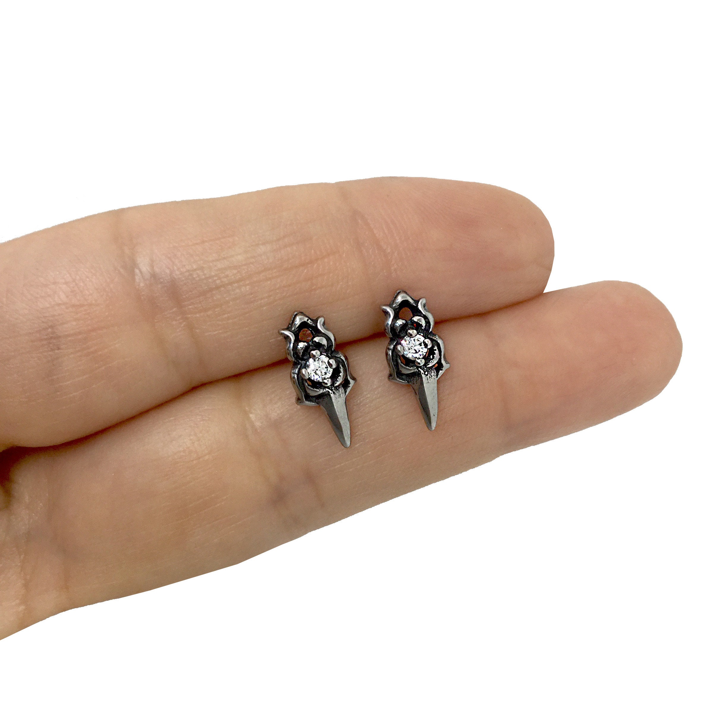 Dagger Earrings Dagger Studs Stainless Steel Earrings Etsy