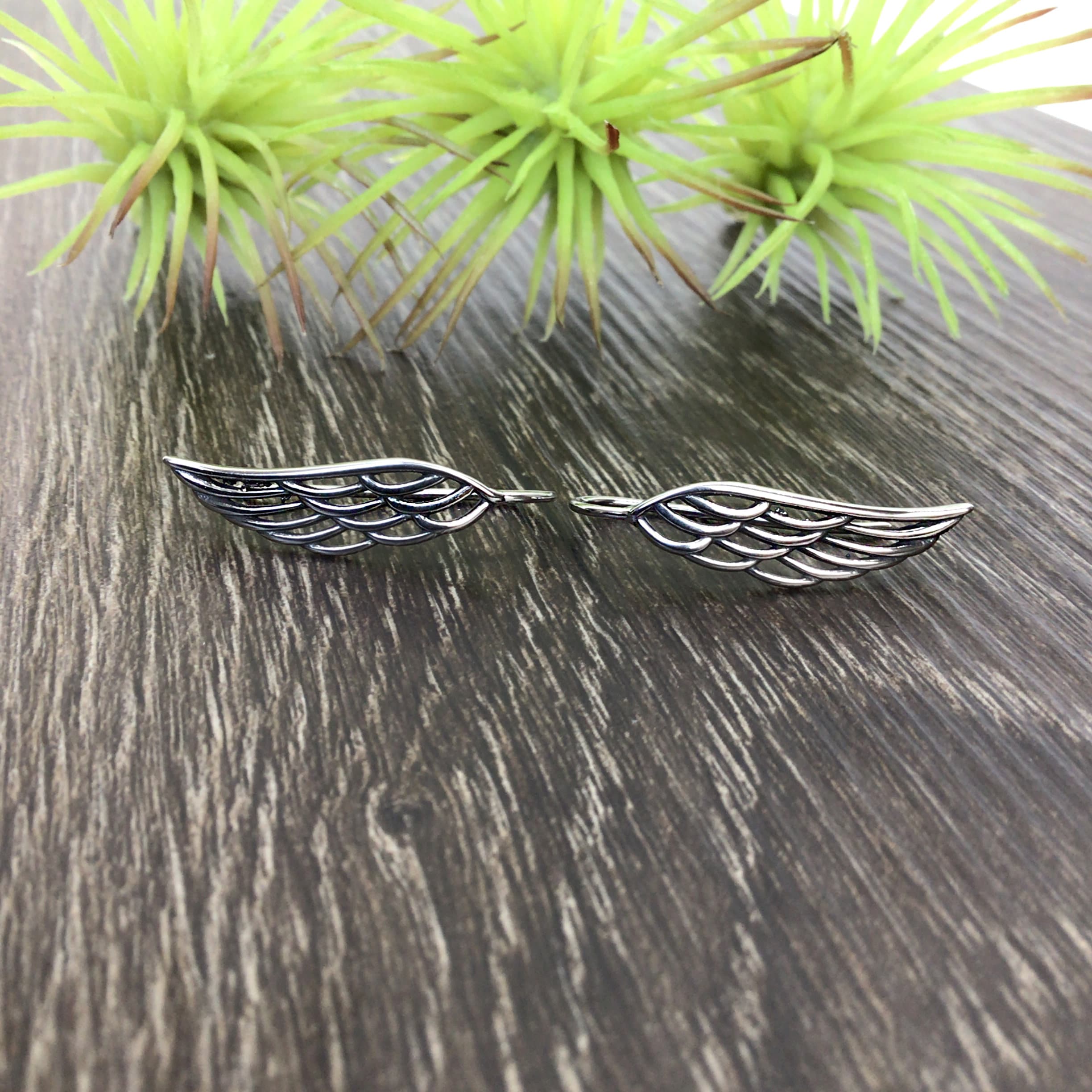 1pc Angel Wings Liquid Metal Butterfly Tassel Ear Cuff Non Piercing Earrings 202