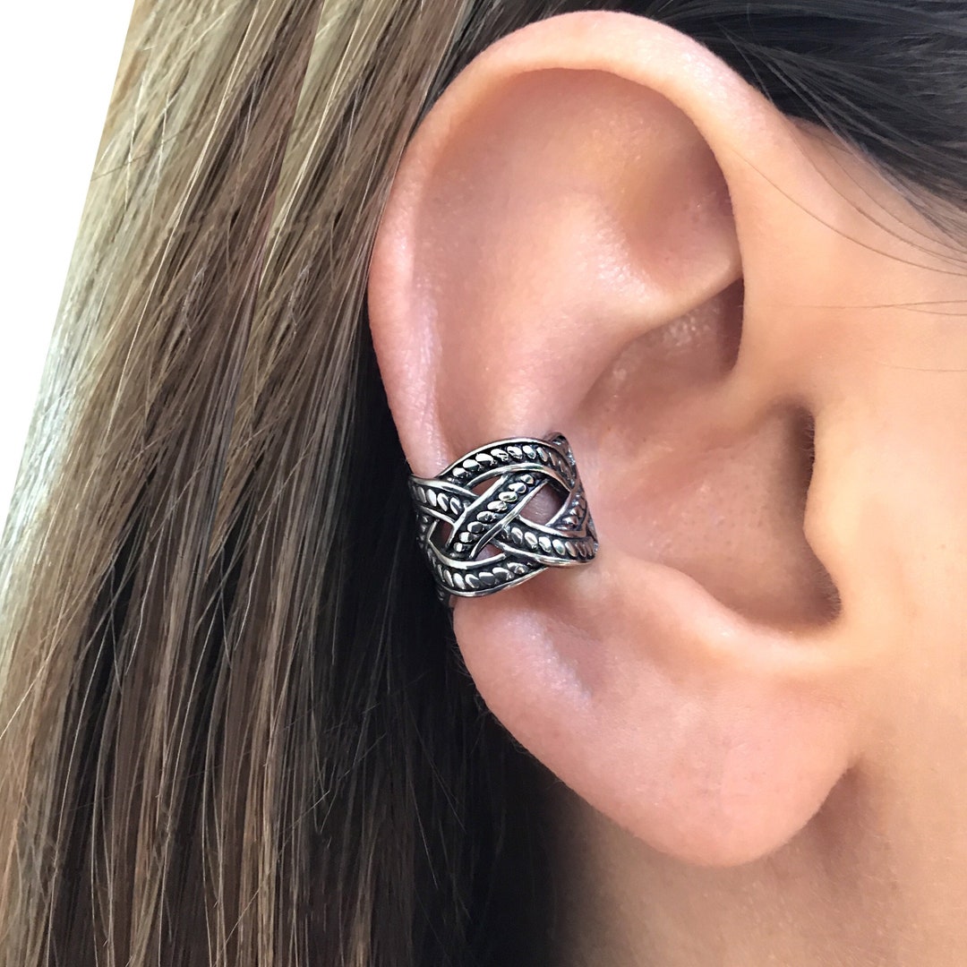 Celtic Braid Ear Cuff Gothic Ear Cuff Stainless Steel Etsy