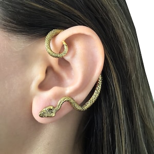 SINGLE  Snake cuff earring, snake cuff earring, Gothic earring, gothic jewelry, serpent earcuff, snake ear cuff
