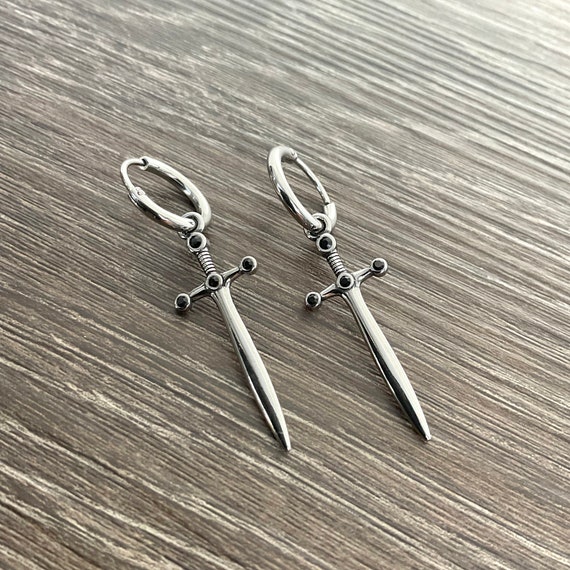 Sword Hoop Earrings dagger Hoop Earrings dagger Earrings Hoop