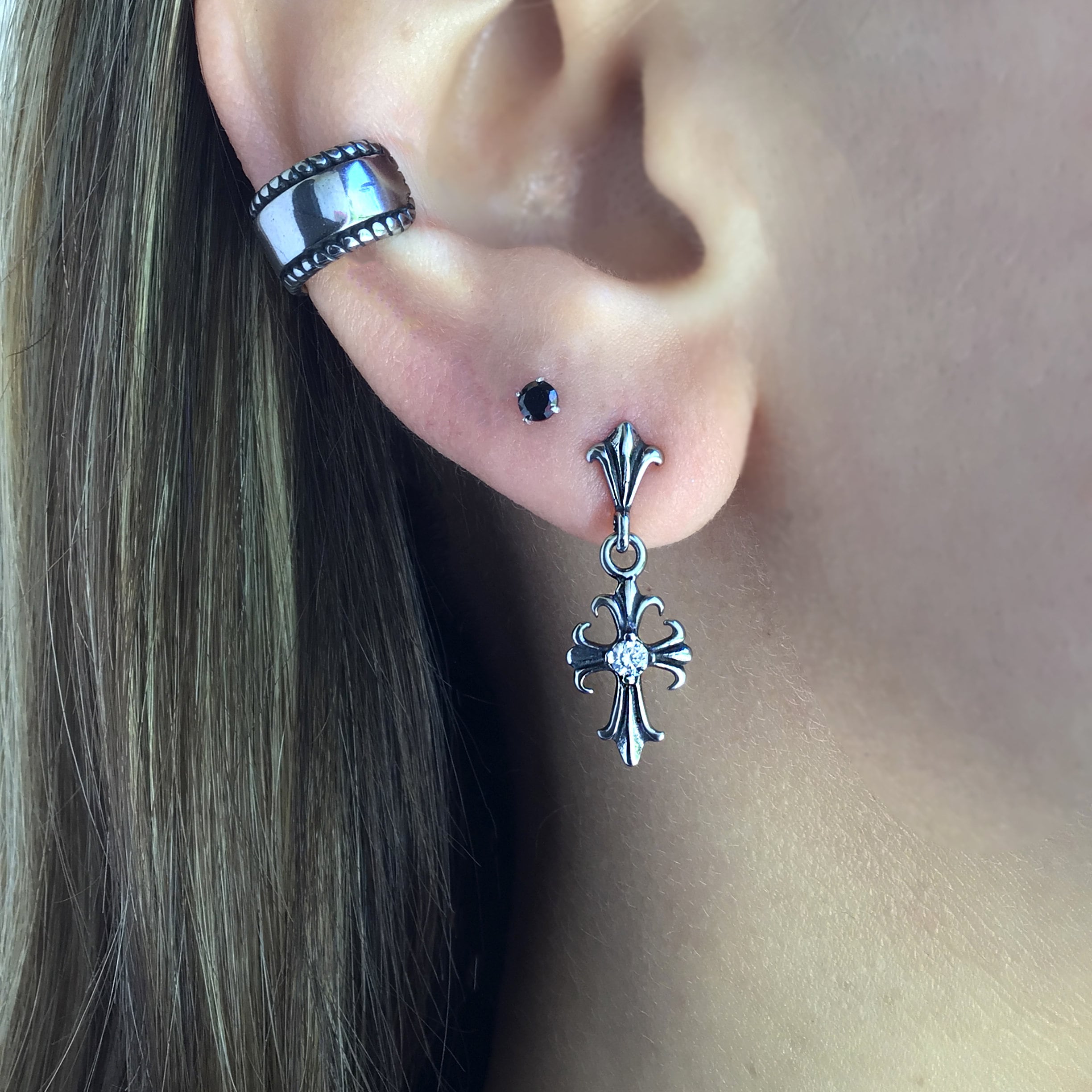 Cross Earrings, Cross Studs, Cross Earrings, Stainless Steel