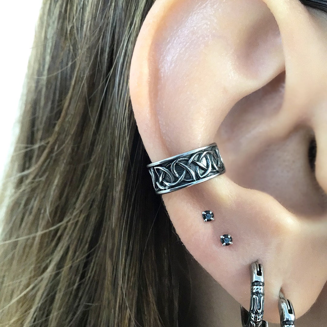 Celtic Knot Ear Cuff, Gothic Ear Cuff, Stainless Steel Earrings, Gothic