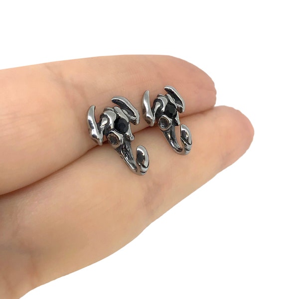 Scorpion earrings, Scorpion studs, scorpion jewelry, stainless steel earrings, gothic jewelry, gothic earrings, tribal scorpio, scorpio stud