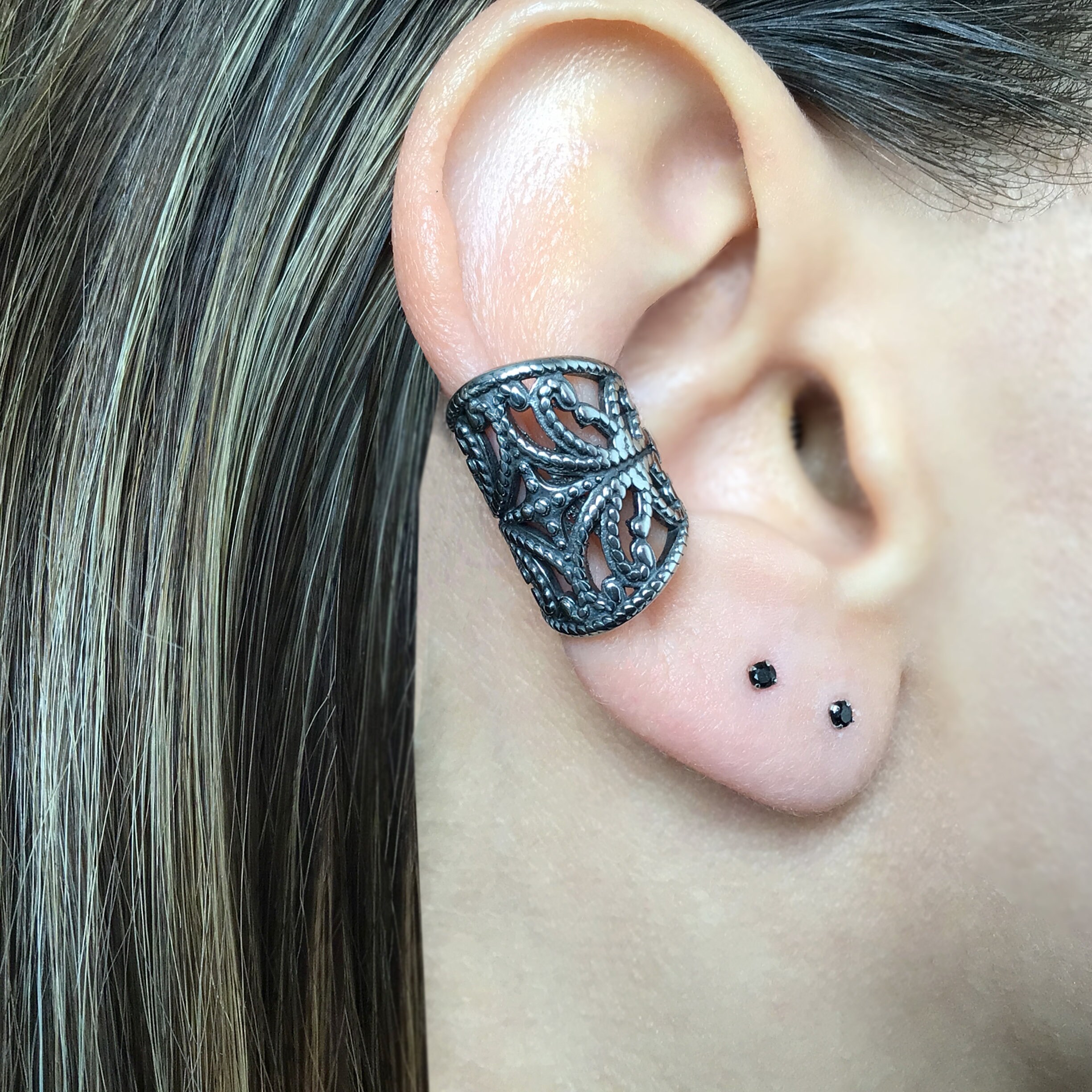 アクセサリー Riefe rugged classic ear cuff _sv 925 Parallel Embellished Ear Cuff | 925 Sterling Silver | Edgy