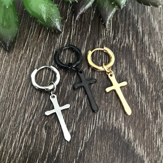 Hoop and 2024 cross earrings