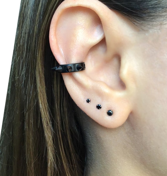 Small Pierced Earring Card- Black