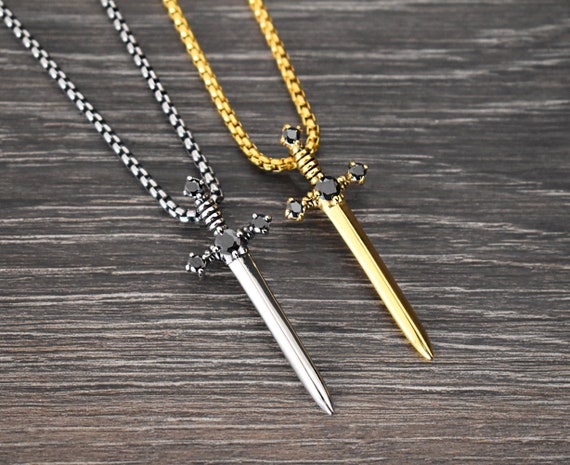 Sword Necklace Sword Pendant Sword Jewelry Dagger Necklace
