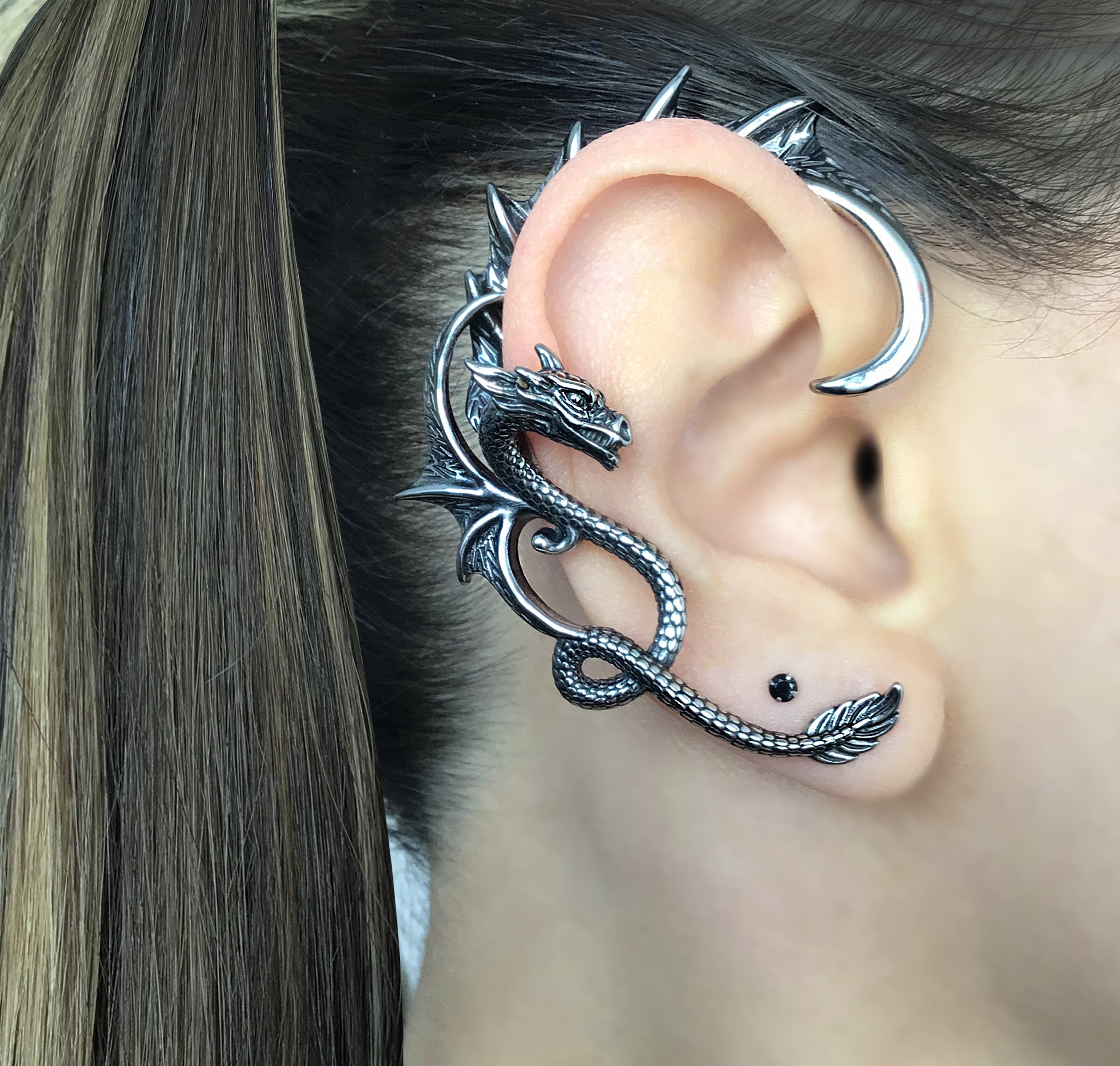 SINGLE Dragon Cuff Earring Dragon Cuff Earring Gothic Etsy