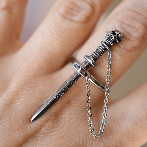 Sword ring,Stainless steel dagger ring , gothic jewelry, punk jewelry, biker jewelry, dagger ring, dagger jewelry, sword ring