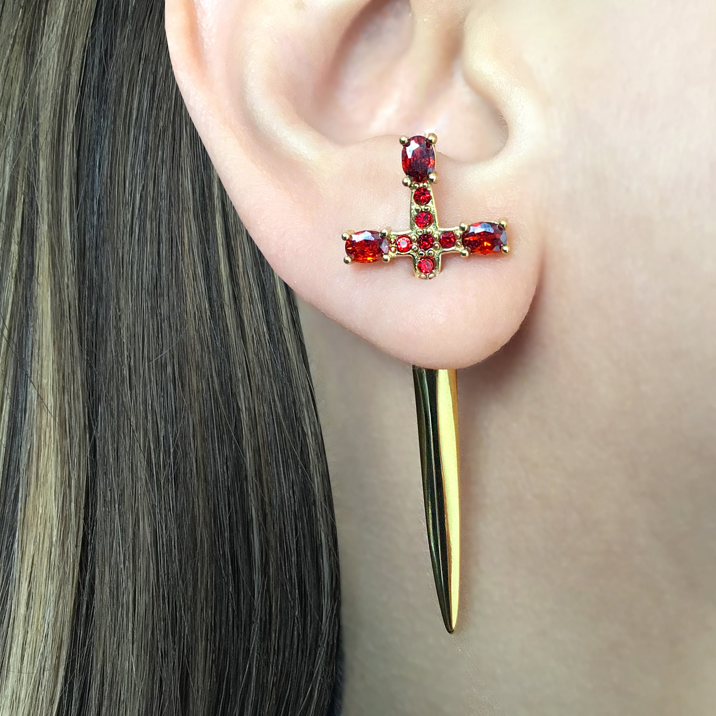 Gothic Dagger Sword Stud Earrings for Women Men,Cool Cross Earrings Hiphop  Earrings Black Cubic Zirconia punk Dagger Earrings Jewelry Gifts, Zinc,  alloy : Amazon.co.uk: Fashion