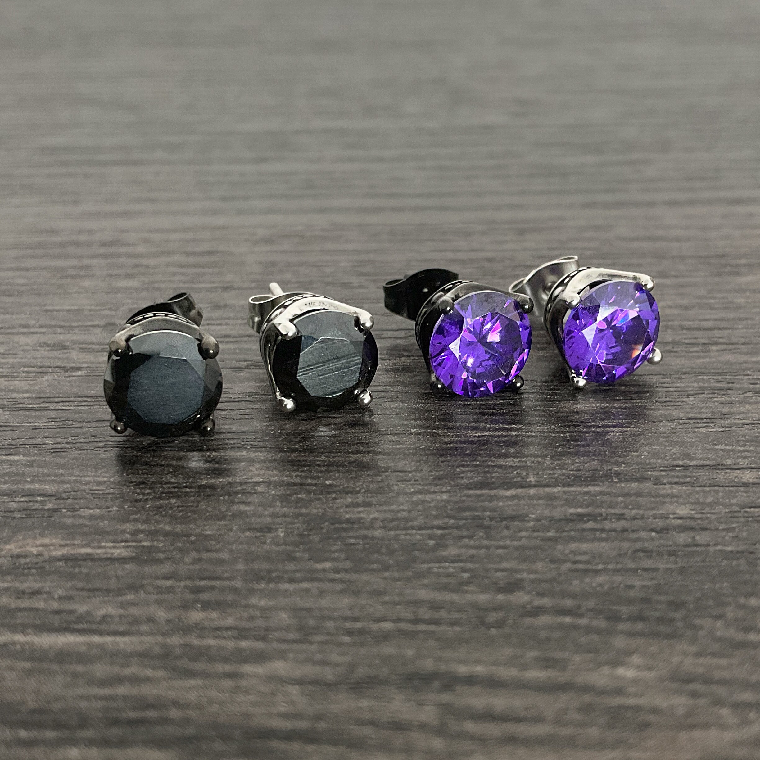 Classic Stud Earrings, Purple Studs, Stud Earrings, Gothic