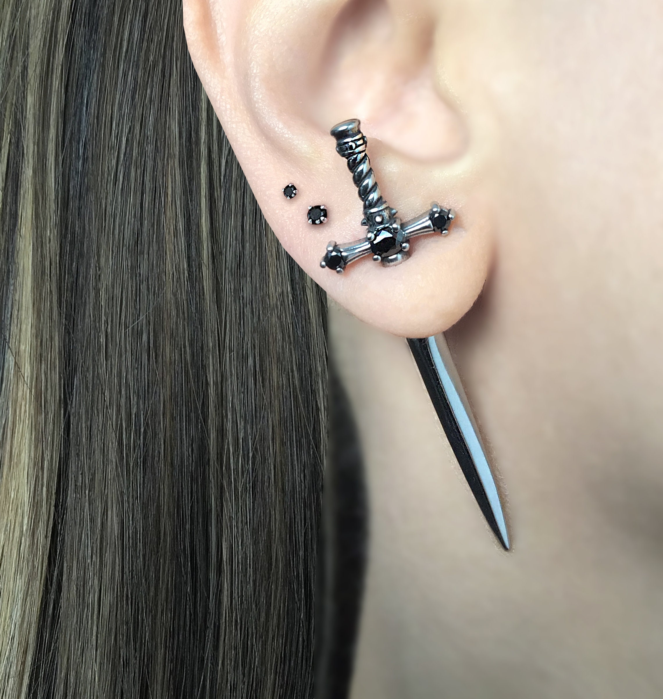 Dagger earrings etsy discount
