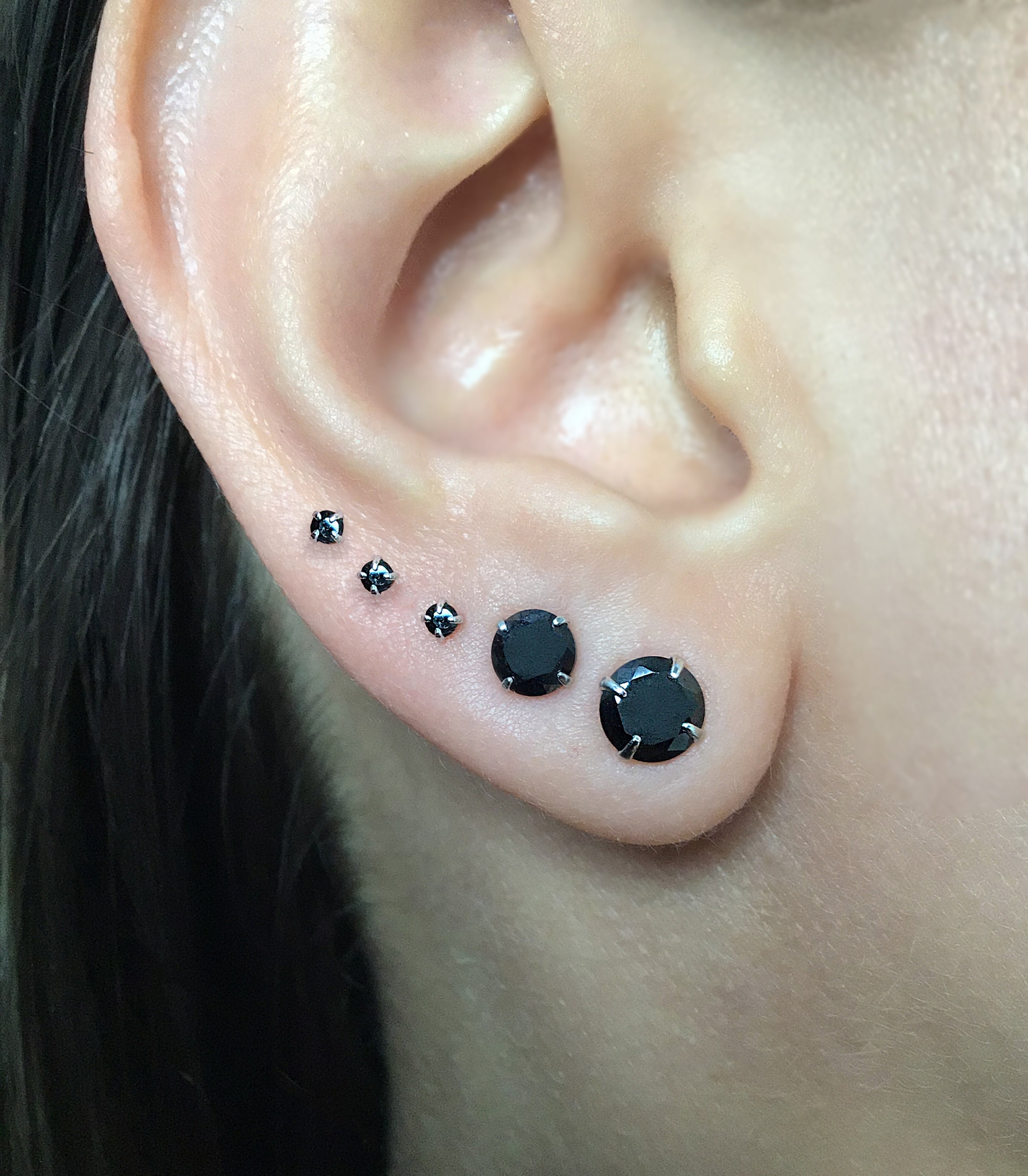 Small Pierced Earring Card- Black