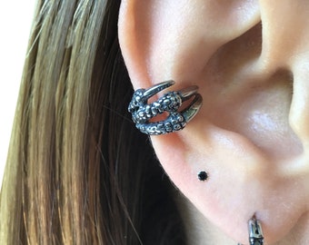 Dragon claw Ear cuff, gothic ear cuff, stainless steel earrings, ear cuff, gothic earrings, dragon jewelry, dragon claw earrings