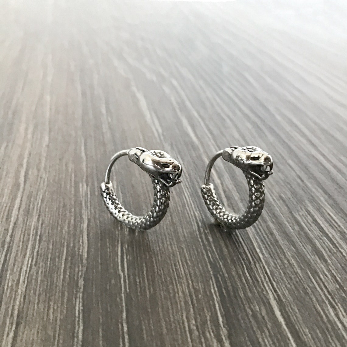 Cobra snake hoop earrings hoop earrings huggie earrings Etsy