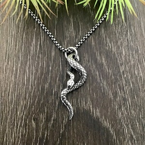 Snake pendant,  snake necklace, stainless steel jewelry, boho necklace, serpent jewelry, serpent necklace, serpent ,unisex necklace
