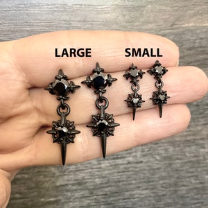 Starburst Ohrringe, Edelstahl Ohrringe, Gothic Schmuck, Herren Ohrringe, Gothic Ohrringe, Starburst Ohrstecker, North Star Ohrringe