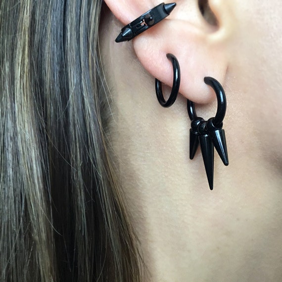 Mens spike hoop earrings sale