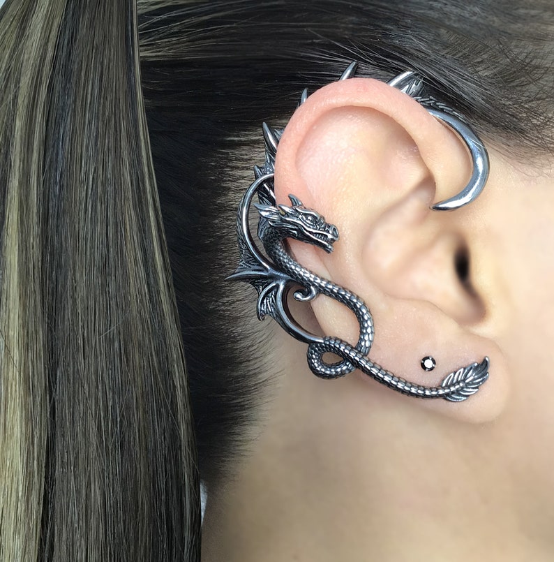 SINGLE Dragon Cuff Earring Dragon Cuff Earring Gothic Etsy