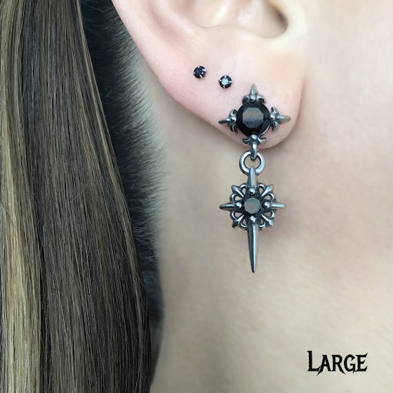 ベルト Vring stain steal earrings Starburst Earrings, Stainless Steel Earrings, Mens Earrings