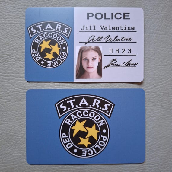 Resident Evil 1 & HD Remaster ID Card Jill Valentine, Chris