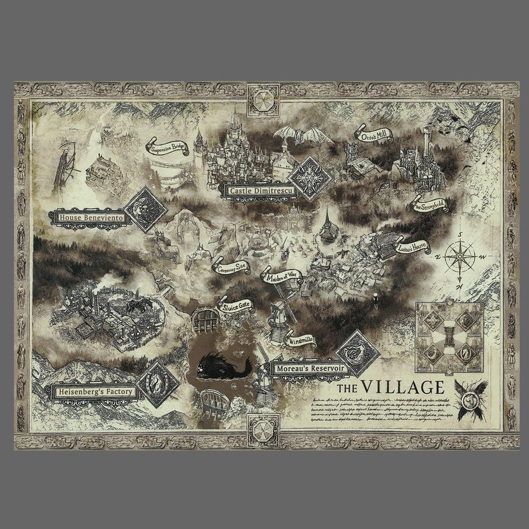 Resident Evil 8 Village Map Digital Art Download - Etsy