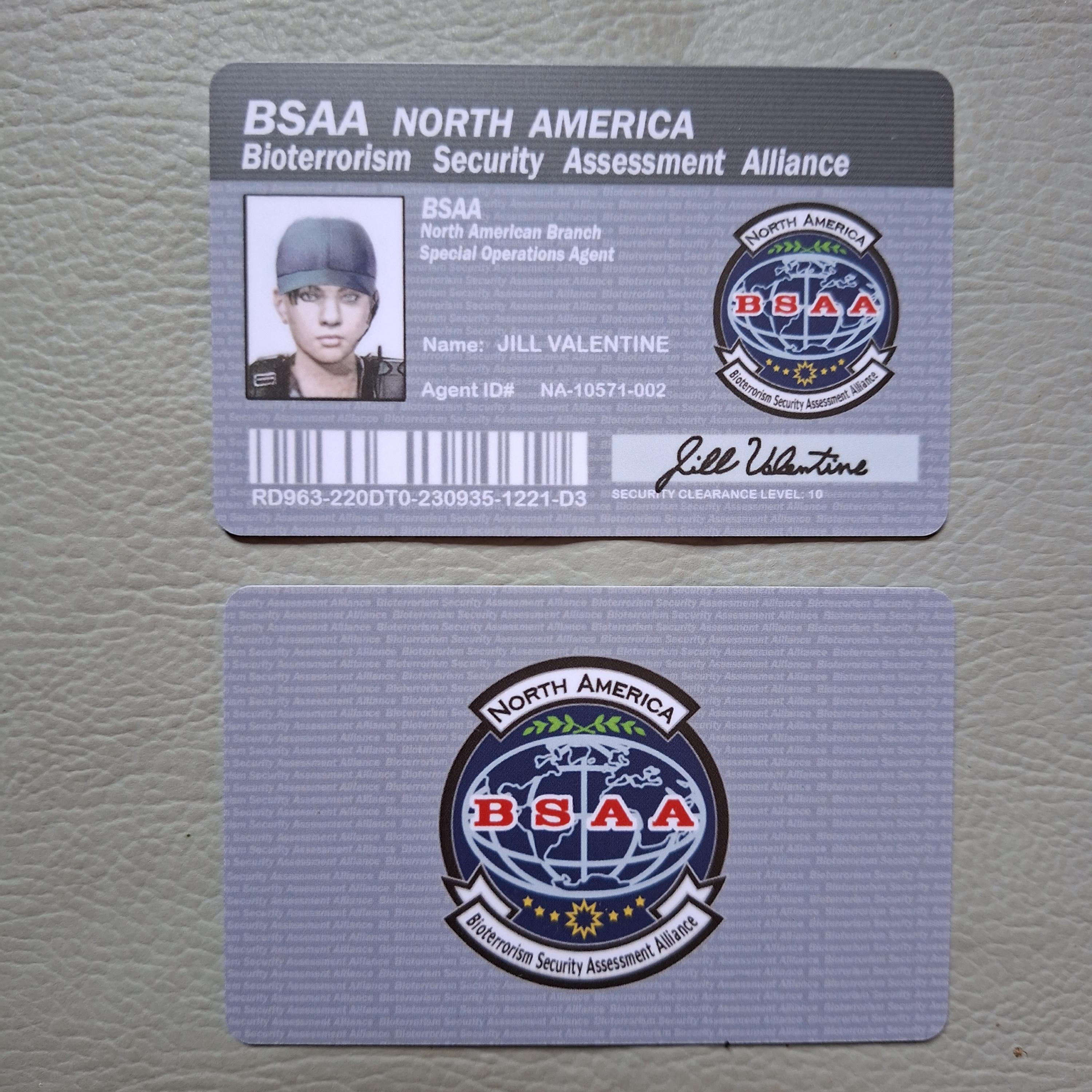バイオハザード　rerident evil クリス　カード Resident Evil 1 & HD Remaster ID Card Jill Valentine, Chris