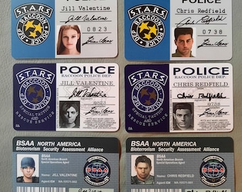 Resident Evil 1 & HD Remaster ID card Jill Valentine, Chris Redfield