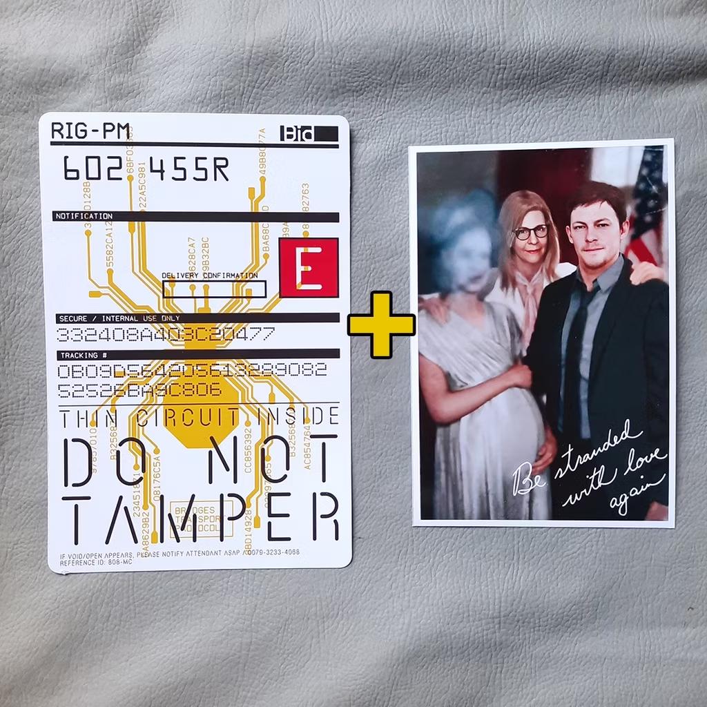 Death Stranding Sam Porter Bridges family portrait + job id label do not tamper