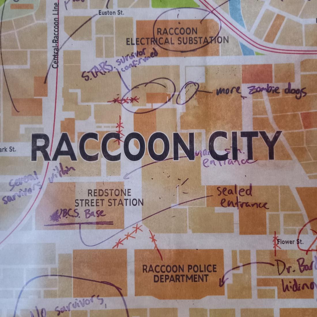 バイオハザード3リメイク ラクーンシティマップポスター - Etsy 日本