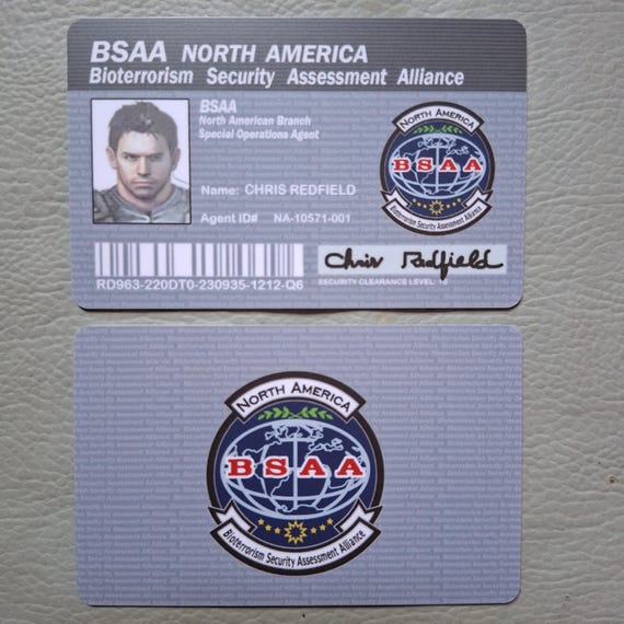 Resident Evil 1 & HD Remaster ID Card Jill Valentine, Chris