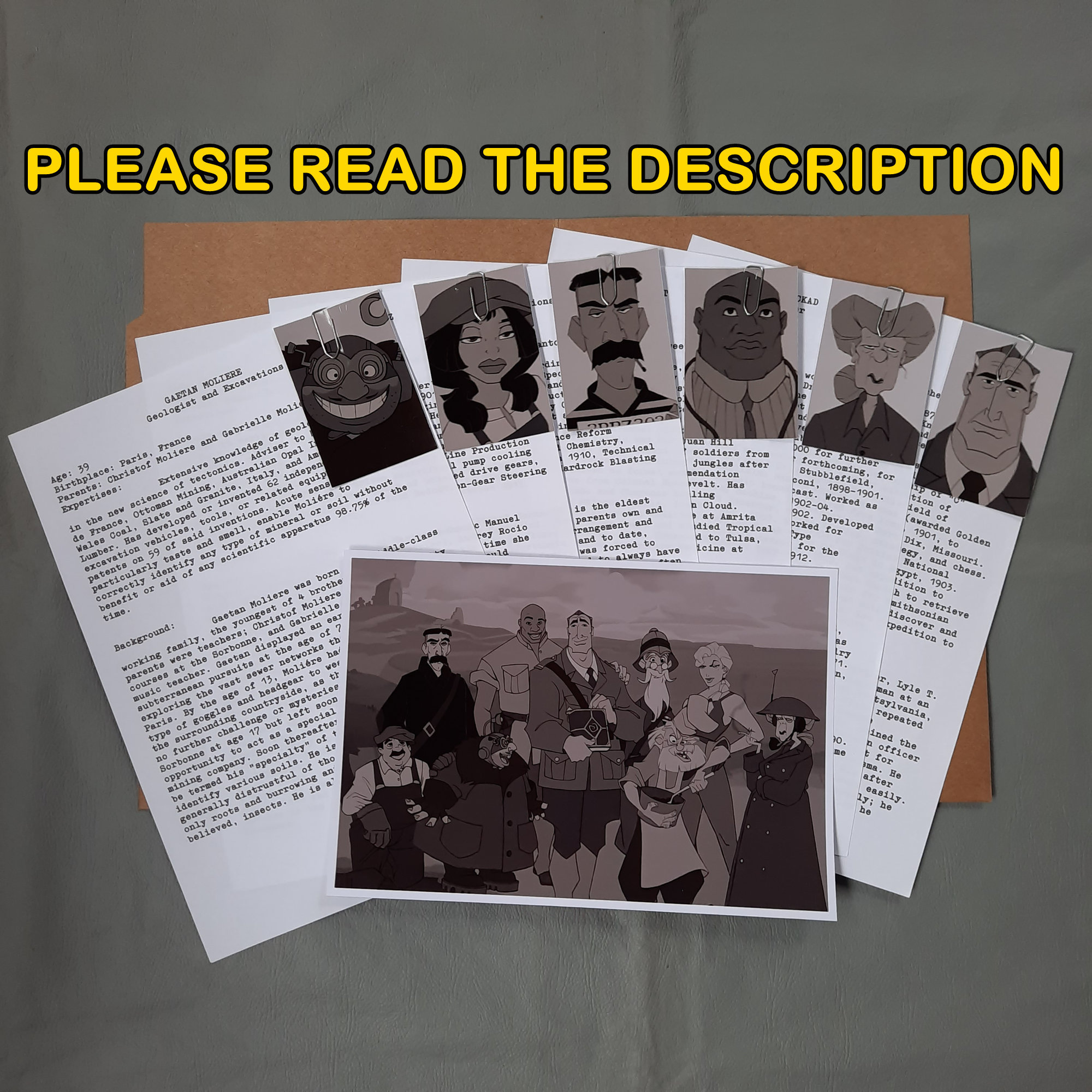 Atlantis The Lost Empire Characters Dossier Files Etsy