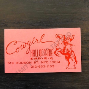 Cartão de visita Vintage Cowgirl Hall Of Fame Bar-B-Q