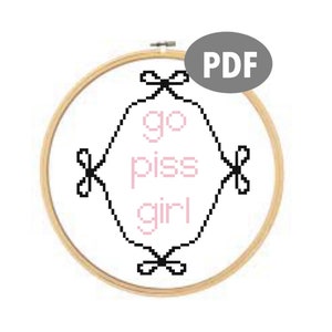 Go Piss Girl Cross Stitch Pattern