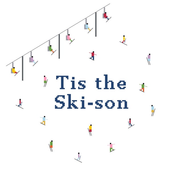 Tis the Ski-son Cross Stitch Pattern