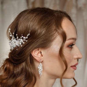 Crystal Pearl Bridal Earrings: Boho Wedding Jewelry