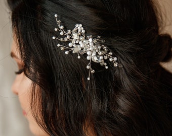 Bridal rhinestone hair comb Wedding opal jewelry