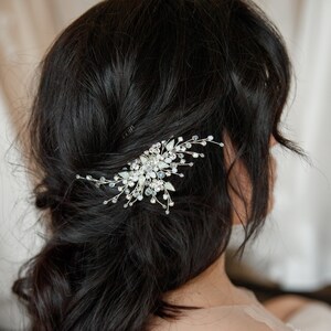 Opal Crystal Bridal Hair Comb: Pearl Wedding Hair Piece