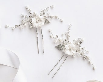 Crystal floral wedding hair pins Bridal hair piece Accessories