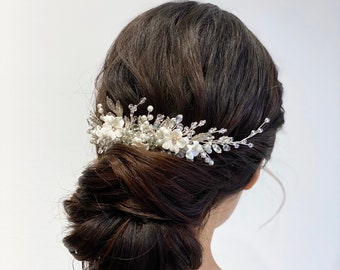 Wedding bridal comb piece, flower accessory bridal hair vine