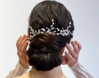 Pearl bridal hair pins wedding crystal