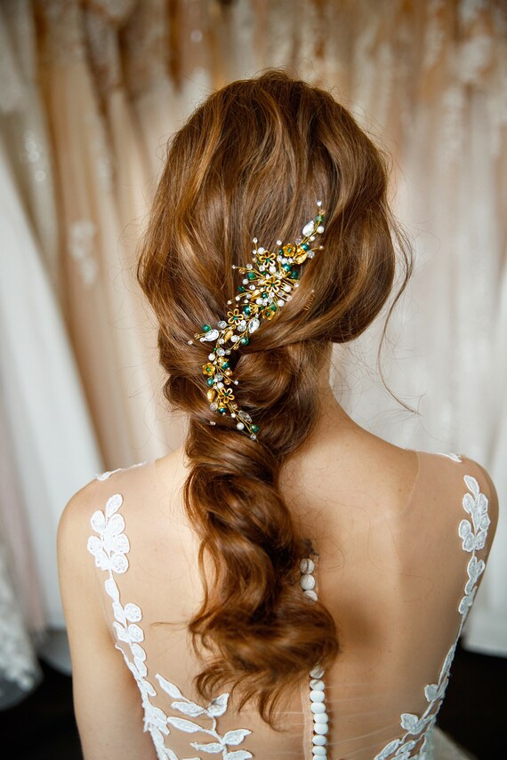 Accessorio per capelli da sposa in cristallo, accessori per capelli da sposa in cristallo, gioielli per