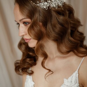 Wedding Hair Vine, Bridal Hair Piece, Floral Hair Comb, Crystal Bridal Jewelry image 8