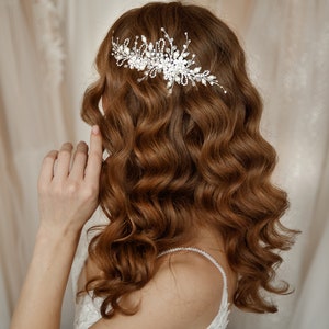 Wedding Hair Vine, Bridal Hair Piece, Floral Hair Comb, Crystal Bridal Jewelry image 3