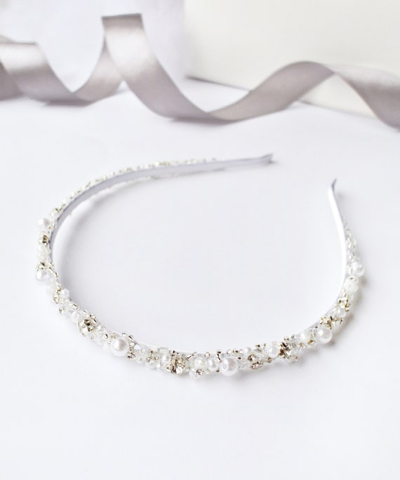 Cerchietto Con Perle E Fiori Per Bambine E Ragazze – Accessorio Capelli Da Sposa, Color Avorio, Elegante Per Damigelle E Festa Di Comunione - 3