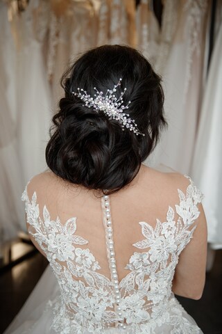 Fermo Capelli Elegante Pettine Per Capelli Da Sposa Con Cristalli - Accessorio Elegante Per Matrimoni E Feste, Oro Fermagli Capelli Donna